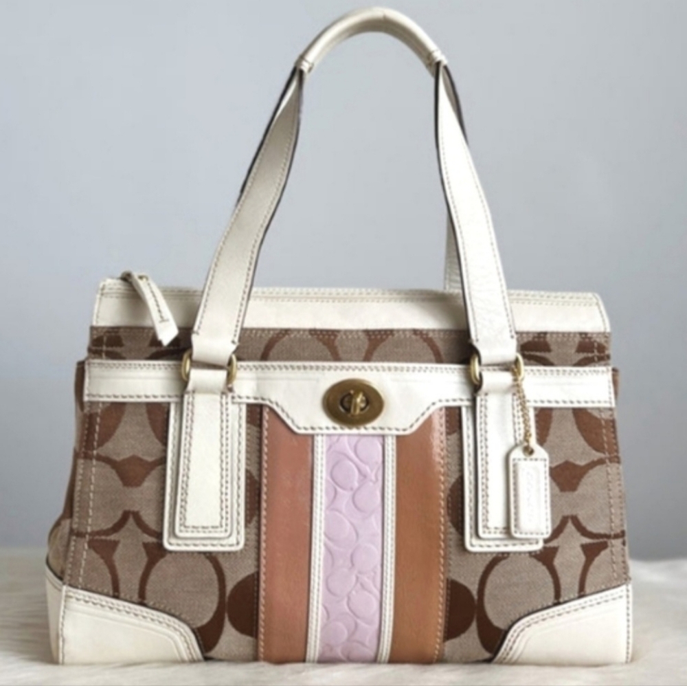COACH EXCELLENT CONDITION Signature TurnLock CarryAll Shoulder Bag